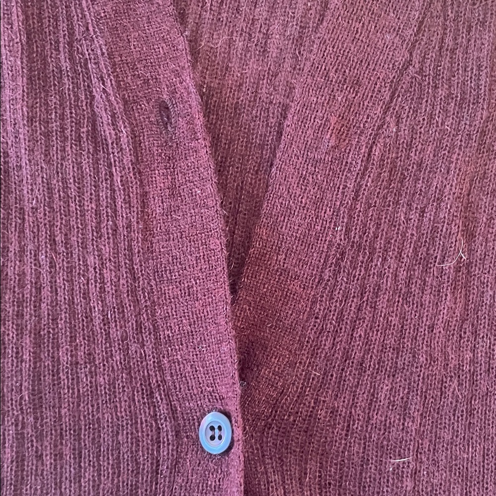 Prada Deep Burgundy Button Down Lightweight Ribbe… - image 9